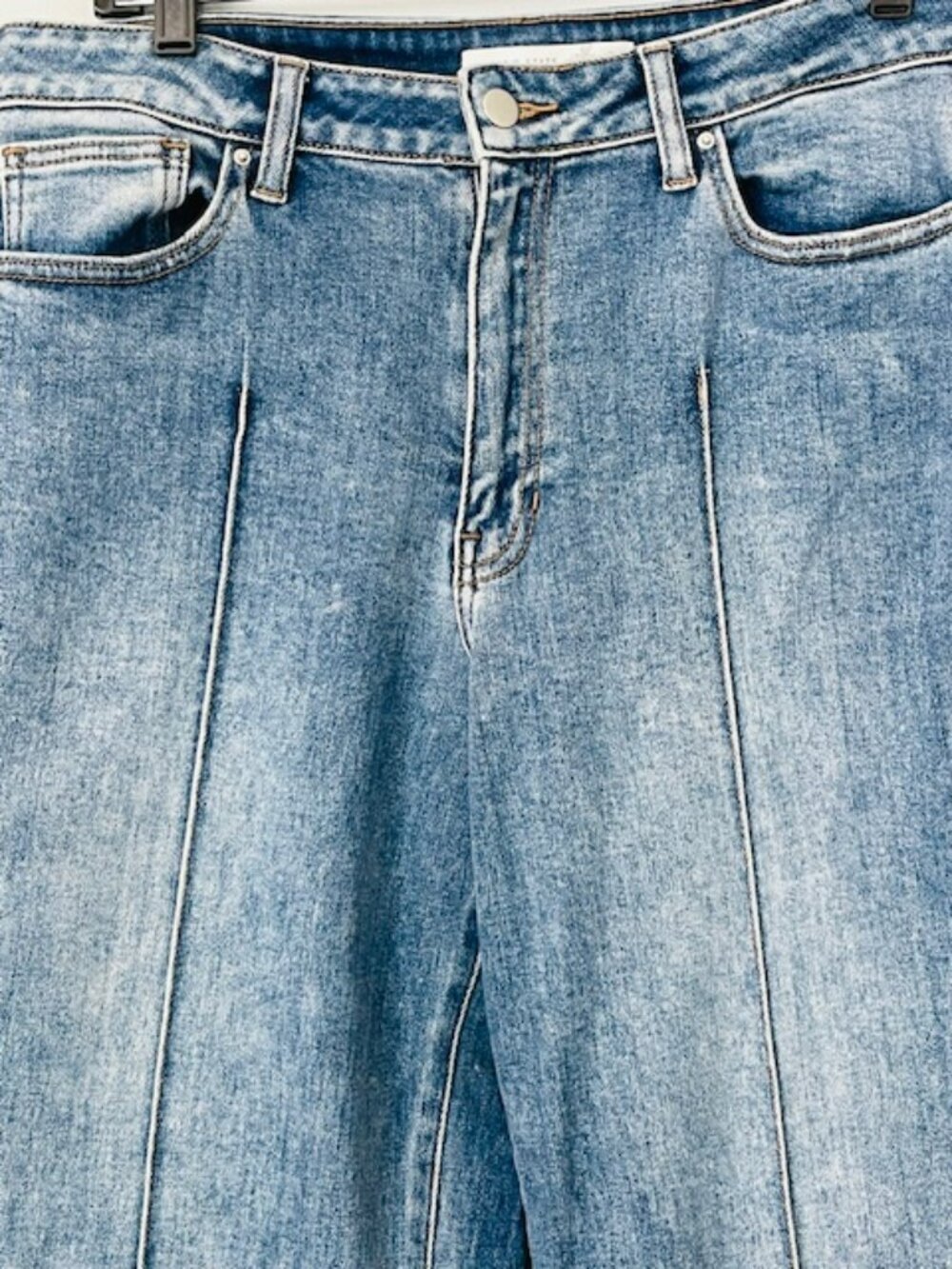 Altar'd State Wide Leg Crop Stretch Front Seam Jeans DP843 High Rise Size 31 - Picture 3 of 8